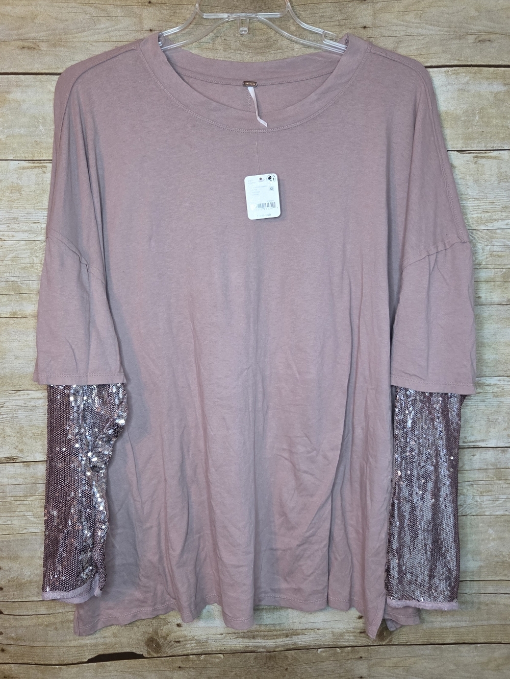 Free People Layered Sequin Tee, L